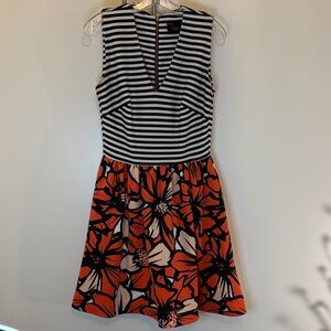 Taylor Black and White Striped Dress